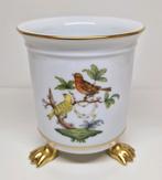 Herend cachepot op klauwvoetjes Rothschild Bird decor., Antiek en Kunst, Ophalen of Verzenden