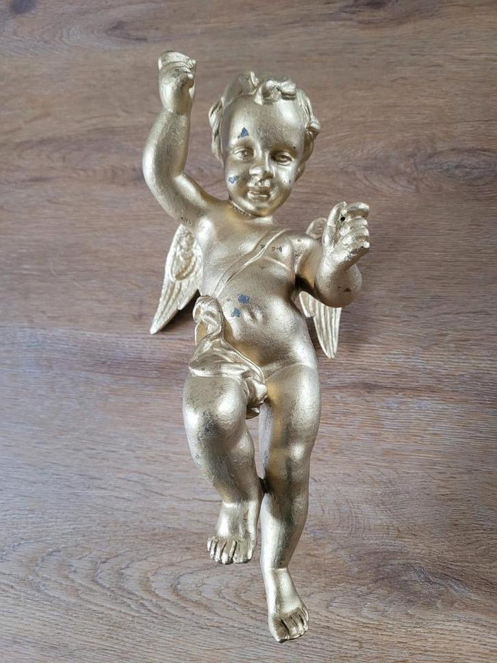 Zwaar beeld putti/ engel ca. 1800 gram. Materiaal onbekend, Antiek en Kunst, Antiek | Koper en Brons, Ophalen of Verzenden