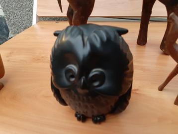 Beeld, uil, steen, zwart beschikbaar voor biedingen