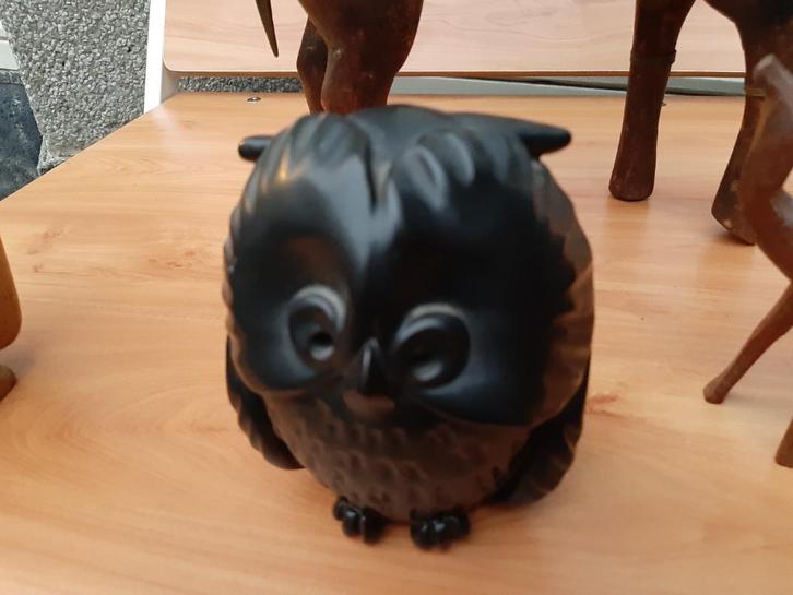 Beeld, uil, steen, zwart, Antiek en Kunst, Kunst | Beelden en Houtsnijwerken, Ophalen