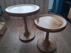 Bijzettafels rond mangohout, Minder dan 55 cm, Rond, Zo goed als nieuw, Ophalen