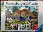 Puzzel Ravensburger 1500 stukjes, “Cottage in Engeland”, Ophalen of Verzenden, Zo goed als nieuw, Legpuzzel