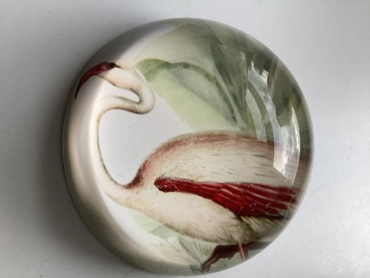 Mooie Presse Papier Vogel Flamingo Presse-Papier, Antiek en Kunst, Antiek | Glas en Kristal, Ophalen