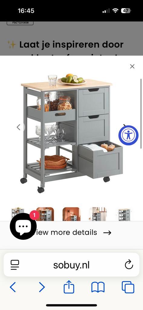 Keukentrolley - Handig & Stijlvol!, Huis en Inrichting, Keuken | Keukenbenodigdheden, Nieuw, Ophalen