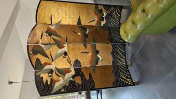 Vintage ( antiek?) Japans kamerscherm kraanvogels.  beschikbaar voor biedingen