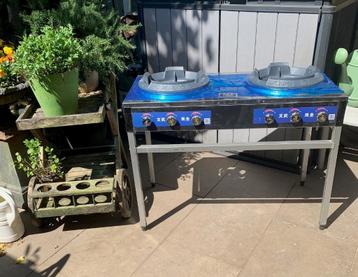 Wokbrander / woktafel high pressure 2x 30 kW gietijzer beschikbaar voor biedingen
