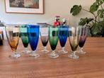 8 Kristalunie Max Verboeket Champagneglazen 1956, Ophalen, Glas of Glazen, Overige stijlen, Glas