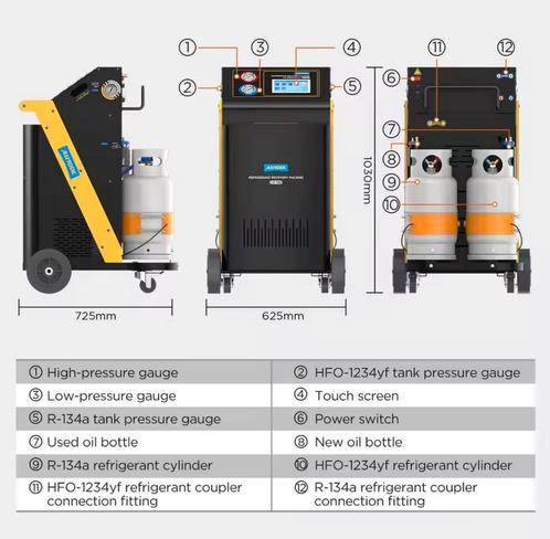 Airco machine Freon Recovery Machine – AUTOOL LM708, Auto diversen, Onderhoudsmiddelen, Ophalen of Verzenden