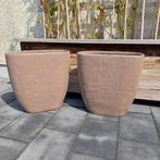 Taupe kleurige bloempotten, Ophalen, Rond, Zo goed als nieuw, Minder dan 25 cm