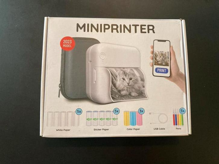 Mini Printer - Draagbaar & Handig!, Computers en Software, Printers, Zo goed als nieuw, Fotoprinter, Thermo-printer, Kleur printen