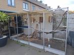 Grote volière 4x2x2 m incl. vogels & toebehoren - Den Bosch, Ophalen, Gebruikt, Kooi-accessoires
