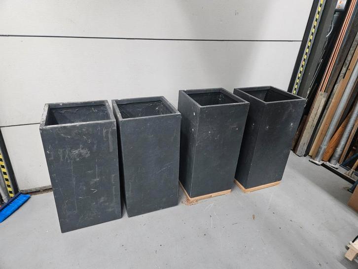 4 bloembakken, Clayfibre groot model, Tuin en Terras, Bloembakken en Plantenbakken, Kunststof, Ophalen