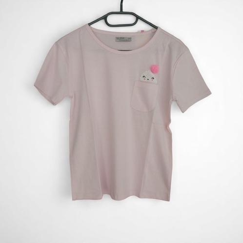 T-shirt gezichtje met bolletje roze 146, Kinderen en Baby's, Kinderkleding | Maat 146, Nieuw, Meisje, Shirt of Longsleeve, Ophalen of Verzenden