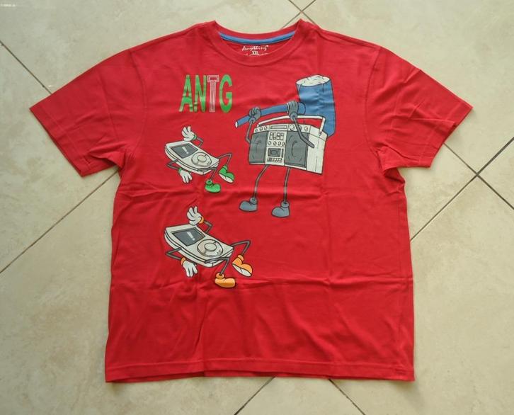 Te koop nieuw rood T-shirt van Anything met print (maat XXL), Kleding | Heren, Grote Maten, Nieuw, Shirt, Rood, Ophalen of Verzenden