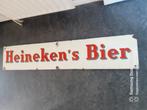 Mooie emaile Heineken.s bier bord 142 l 28 h langcat Bussum, Verzamelen, Biermerken, Ophalen of Verzenden, Zo goed als nieuw, Reclamebord, Plaat of Schild