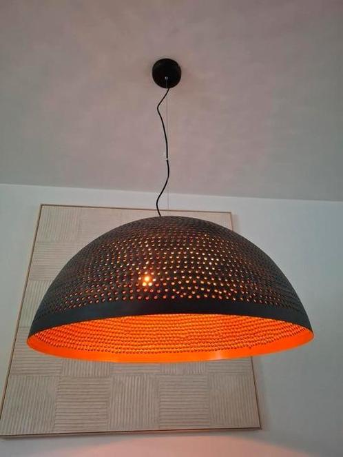 Hanglamp Industrieel Aya Zwart Bruin 70 cm, Huis en Inrichting, Lampen | Vloerlampen, Zo goed als nieuw, Metaal, Ophalen of Verzenden