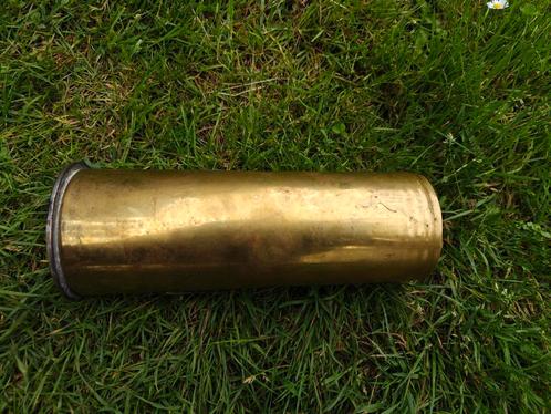 Zeldzame Duitse 7,7cm Ersatz huls wo1 stalen bodem, Verzamelen, Militaria | Algemeen, Landmacht, Hulzen of Bodemvondsten, Duitsland