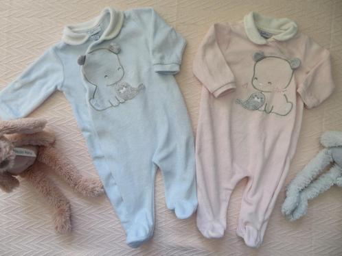 Twee boxpakjes, blauw en roze, tweeling, maat 62., Verzamelen, Poppen, Gebruikt, Kleertjes, Levensecht of Reborn, Ophalen of Verzenden
