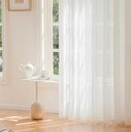 2x BIBIANA Vitrage 200x250 cm Off White, 200 cm of meer, 150 tot 200 cm, Nieuw, Crème