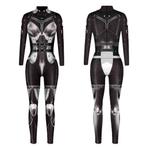 Dames catsuit 12 bodysuit robot zwart zilveren party feest, Maat 38/40 (M), Verzenden, Nieuw, Overige thema's