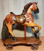 Houten paard op ijzeren wieltjes, Antiek en Kunst, Antiek | Speelgoed, Ophalen