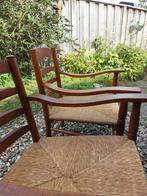 Vintage, heerlijke zittende stoeltjes 2 stuks, Ophalen, Bruin, Zo goed als nieuw, Hout