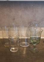 Diverse glazen vazen varierend in hoogte en diameter, Ophalen, Gebruikt, Overige kleuren, Glas