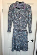 Vintage Jurk Maat 46 Blauw Paars Paisley Granny, Verzenden, Zo goed als nieuw, Maat 46/48 (XL) of groter, Onder de knie