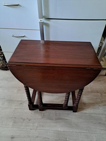 Antieke Engels hangoor tafel met gedraaide poten beschikbaar voor biedingen