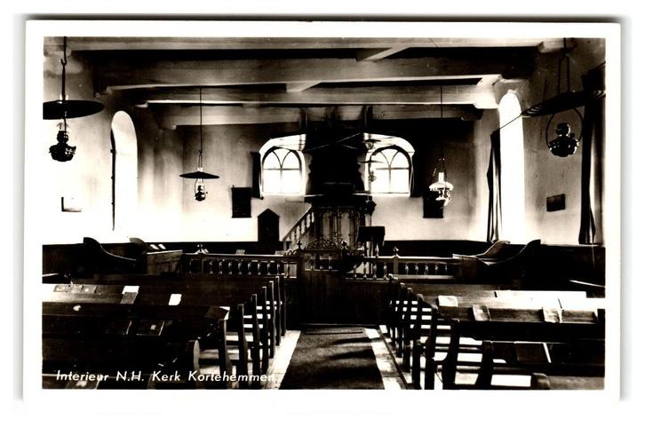 Kortehemmen, Interieur N.H. Kerk, Verzamelen, Ansichtkaarten | Nederland, Ongelopen, Friesland, 1960 tot 1980, Verzenden