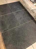 keramische terrastegels 60x60x2 cm antraciet gevlamd actie, Ophalen, Keramiek, Nieuw, 10 m² of meer