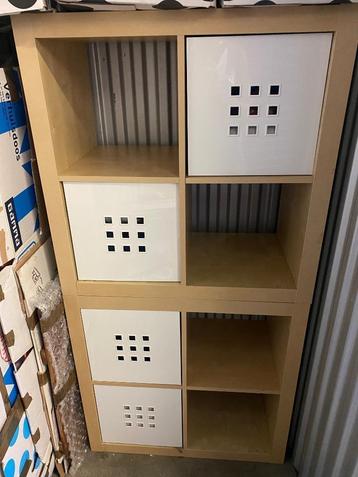2x IKEA KALLAX Open Kast (2x4 vakken) + 4 Opvouwbare Lades – beschikbaar voor biedingen