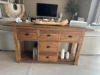 Side table massief teak - dirty look, Ophalen, Zo goed als nieuw, 25 tot 50 cm, Rechthoekig