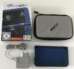 New Nintendo 3DS XL, blauw metallic, compleet in doos, Blauw, Ophalen of Verzenden, Met beschermhoes of tas, 3DS