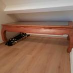 Salontafel opuim teakhout met nieuwe glasplaat, Teakhout, Zo goed als nieuw, Minder dan 50 cm, Rechthoekig