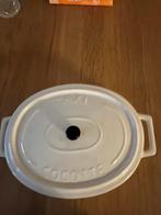 Maxi Cocotte ovenschaal (wit), Huis en Inrichting, Keuken | Potten en Pannen, Ophalen, Zo goed als nieuw, Gietijzer, Overige typen