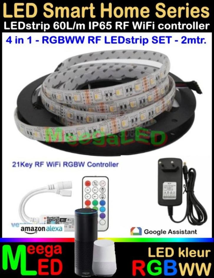 LED Tuya Smart Home Wifi RGB-WW RF LEDstrip Set 60LED - 2 m, Huis en Inrichting, Lampen | Overige, Nieuw, Ophalen of Verzenden