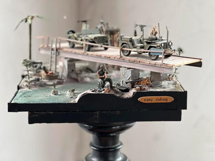 Prachtige diorama, Vietnam War, super details, Hobby en Vrije tijd, Modelbouw | Figuren en Diorama's, Zo goed als nieuw, 1:35 tot 1:50