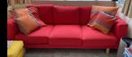 IKEA Karlstad bank - Rode stof, nette staat, 150 tot 200 cm, Driepersoons, 75 tot 100 cm, Ophalen of Verzenden