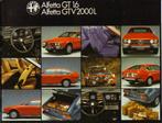 Alfa Romeo Alfetta GT 1.6 en GTV2000 L brochure (A1215), Verzenden, Zo goed als nieuw, Alfa Romeo