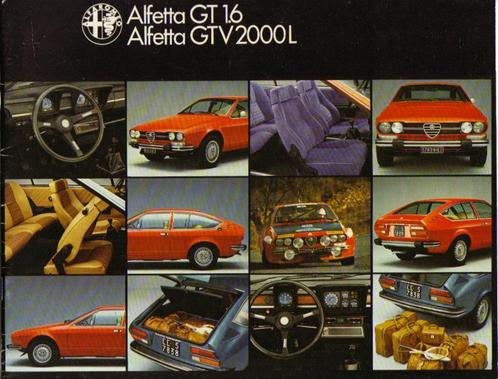Alfa Romeo Alfetta GT 1.6 en GTV2000 L brochure (A1215), Boeken, Auto's | Folders en Tijdschriften, Zo goed als nieuw, Alfa Romeo