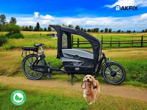 2dehands elektrische Gazelle Cabby met regentent, Fietsen en Brommers, Fietsen | Bakfietsen, Zo goed als nieuw, Gazelle, 2 kinderen