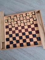 Oud spel dammen en ganzenbord van hout, Hobby en Vrije tijd, Gezelschapsspellen | Bordspellen, Gebruikt, Ophalen of Verzenden