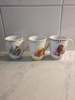 Vogel bekers 3 stuks, porselein, Huis en Inrichting, Keuken | Servies, Ophalen of Verzenden, Zo goed als nieuw, Overige stijlen