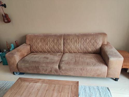 Bankstel pilotenleer 3 zits, Huis en Inrichting, Banken | Bankstellen, Gebruikt, 200 tot 250 cm, 75 tot 100 cm, Ophalen