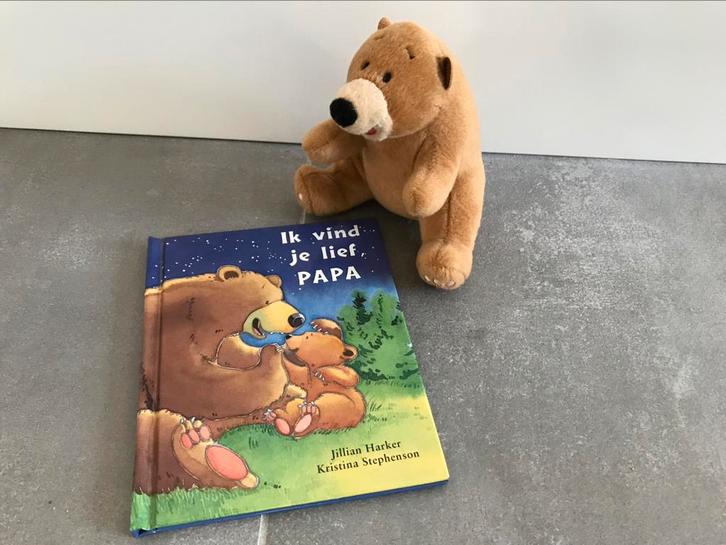 Boek ‘Ik vind je lief papa’ met knuffelbeer te koop, Kinderen en Baby's, Speelgoed | Overig, Ophalen of Verzenden