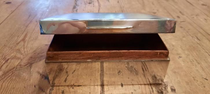 zilveren art deco engels sigarenkistje, Antiek en Kunst, Antiek | Goud en Zilver, Zilver, Ophalen of Verzenden