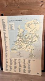 Originele spoorkaart van nederland, Ophalen, Gebruikt, Rechthoekig Staand, Overige onderwerpen