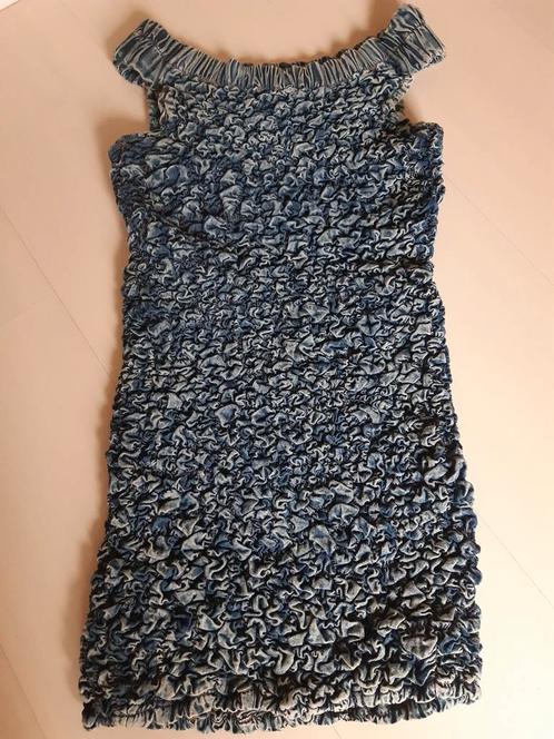 Vintage jr 90 popcorn denim spijker jurk blauw S +adv moscow, Kleding | Dames, Jurken, Zo goed als nieuw, Maat 36 (S), Blauw, Boven de knie