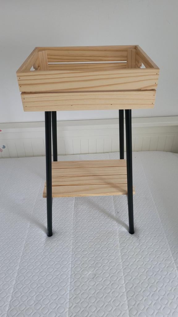 IKEA plantentafeltje hout en staal, Huis en Inrichting, Krukjes, Ophalen, Gebruikt, Hout